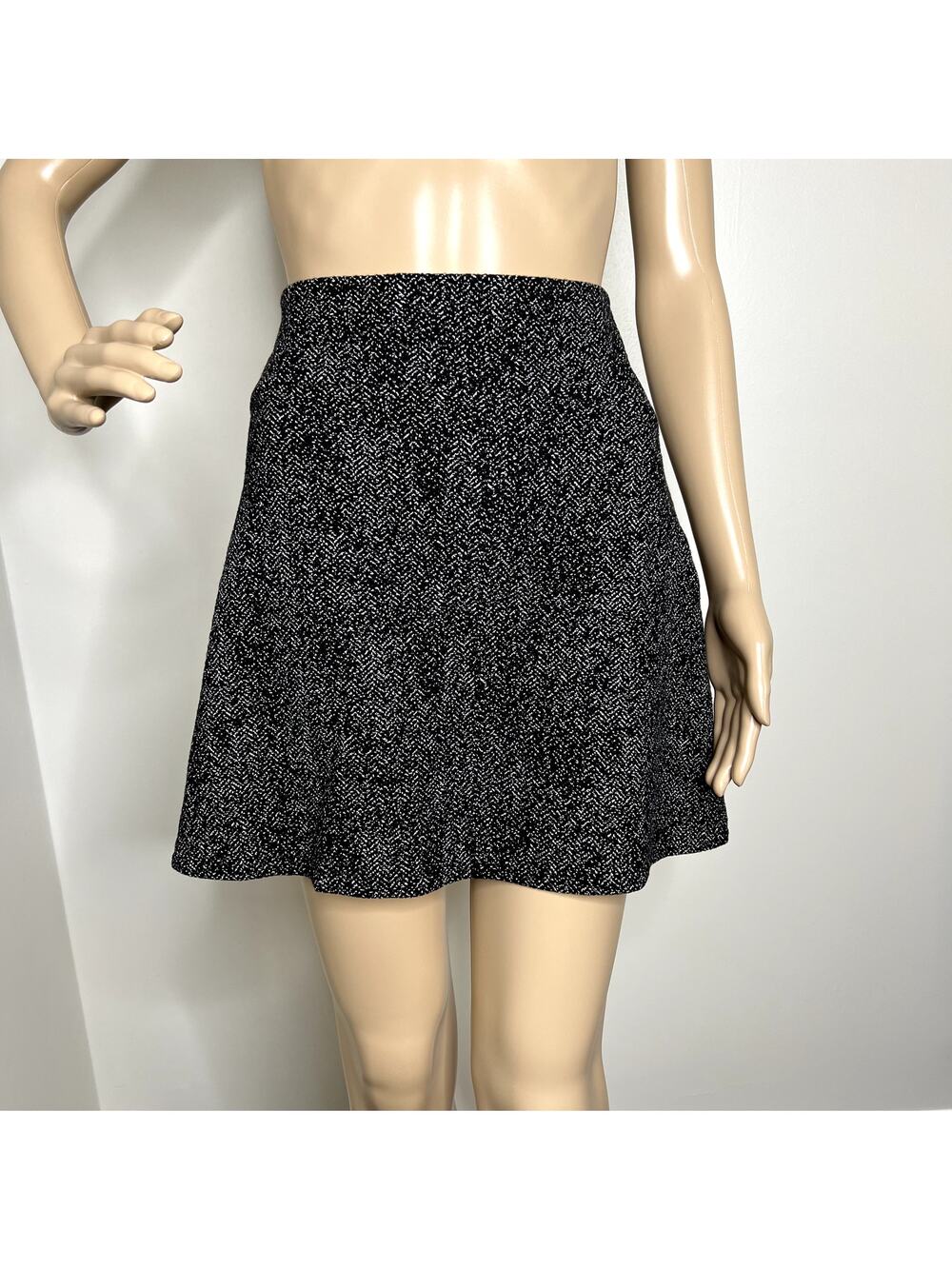 Loft Herringbone Patterned High Waist Skirt